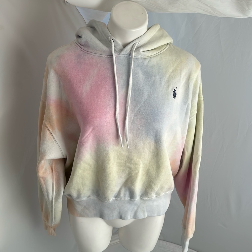 Ralph Lauren Polo multicolor pastel tie dye hooded sweatshirt